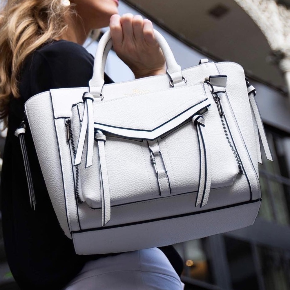 White Piper Noble Satchel w/ Detachable Clutch Bag